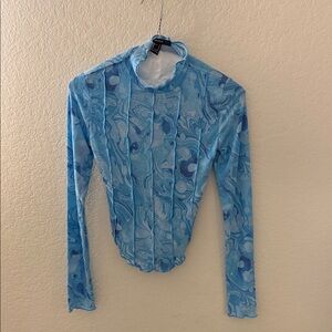 Forever 21 Blue Swirl Long Sleeve Top